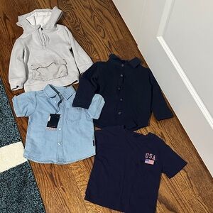 Kids Navy and Light Blue Shirt Set